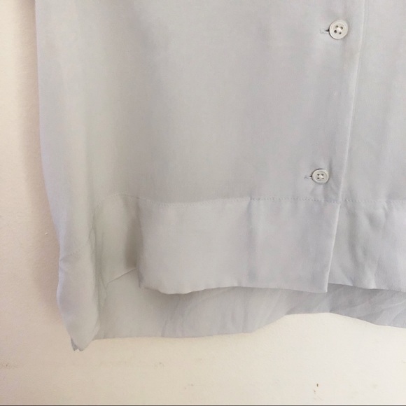 Everlane Gray Silk Button Down Short Sleeve Sz 2 - Picture 4 of 7